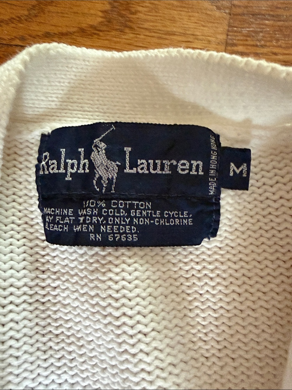 RalphLaurenCardiganSweaterBlueLabelHallmark Crest5GoldButtons PristineCrispWhite - Picture 6 of 8
